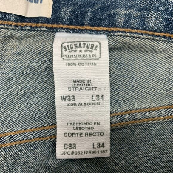 Levis Work Jeans Mens 33 Blue Denim Straight Leg Cotton Mid Rise Pockets 2009 - Picture 6 of 13